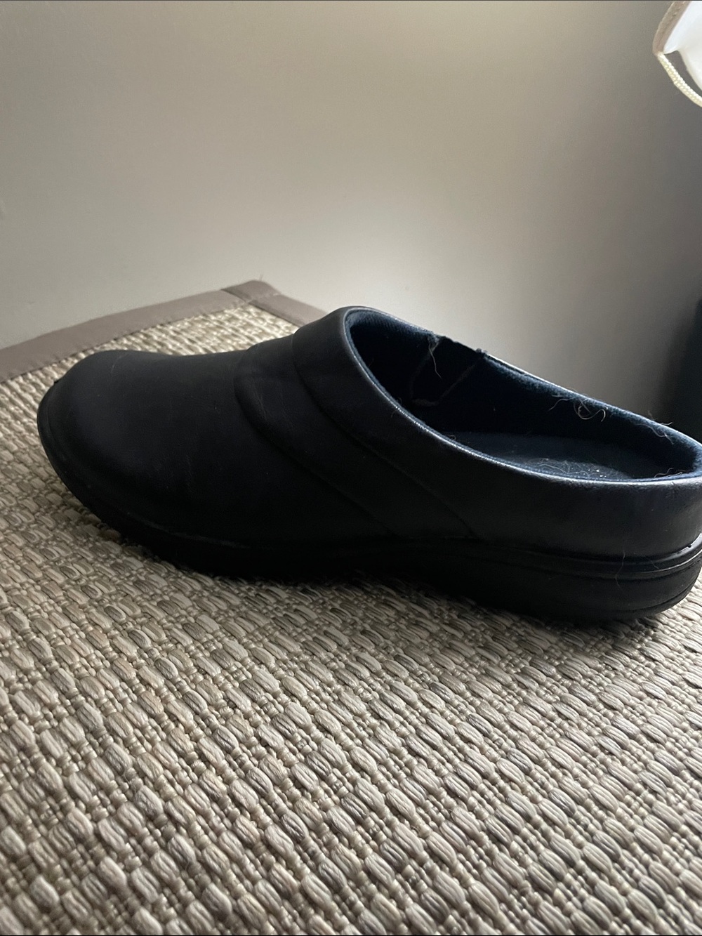 Womens slip on mules Navy